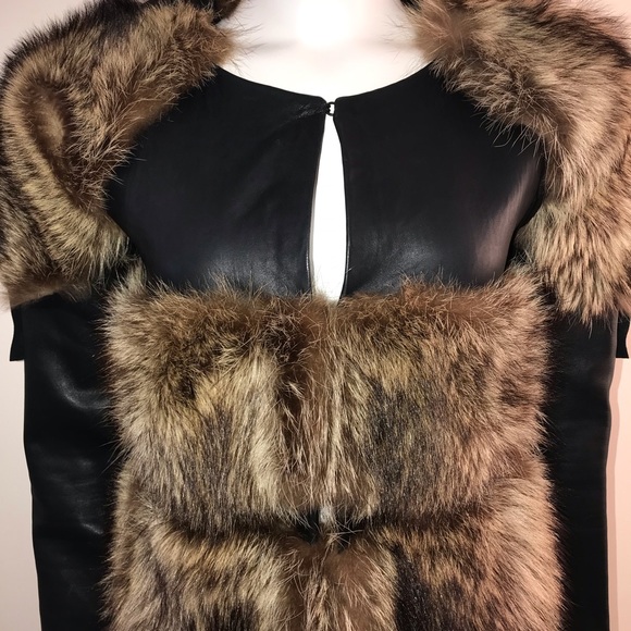 LEATHER AND FUR COAT SIZE SMALL - Picture 4 of 4